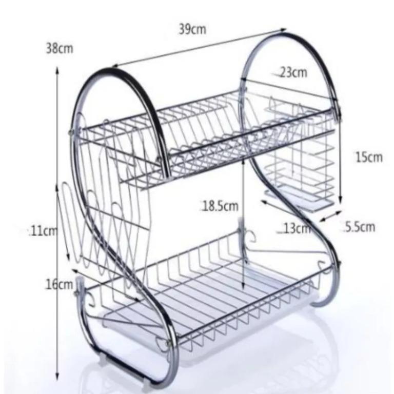 2 Layer Dish Drainer Kitchen Rack