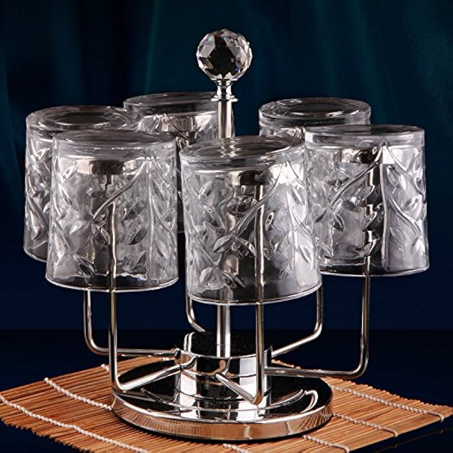 360 Degree Rotatable Stainless Steel Rotating Cup Mug Glass Holder