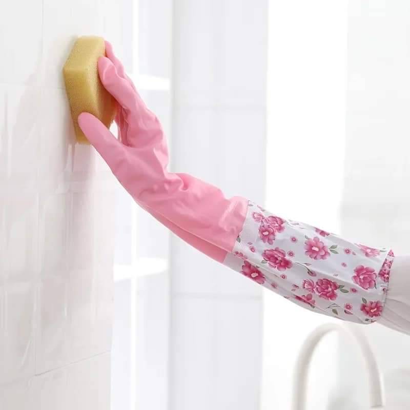 Long silicone kitchen hand gloves