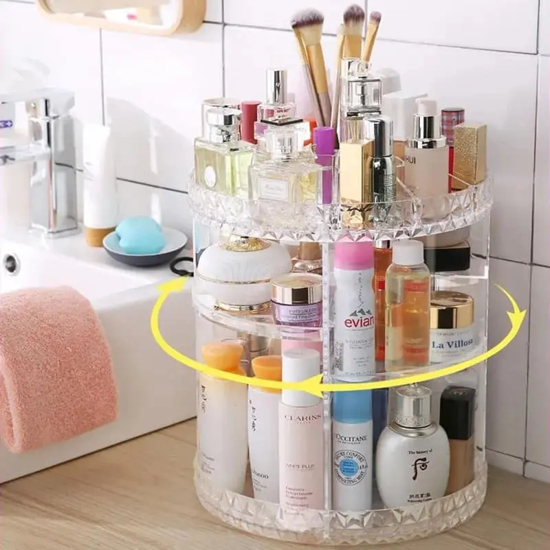 360 Rotating Crystal Cosmetic Organizer